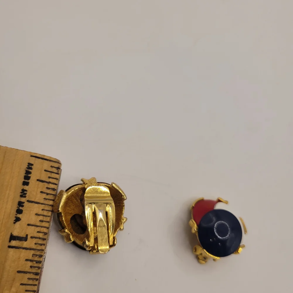 Red, White, and Blue Clip-On Earrings